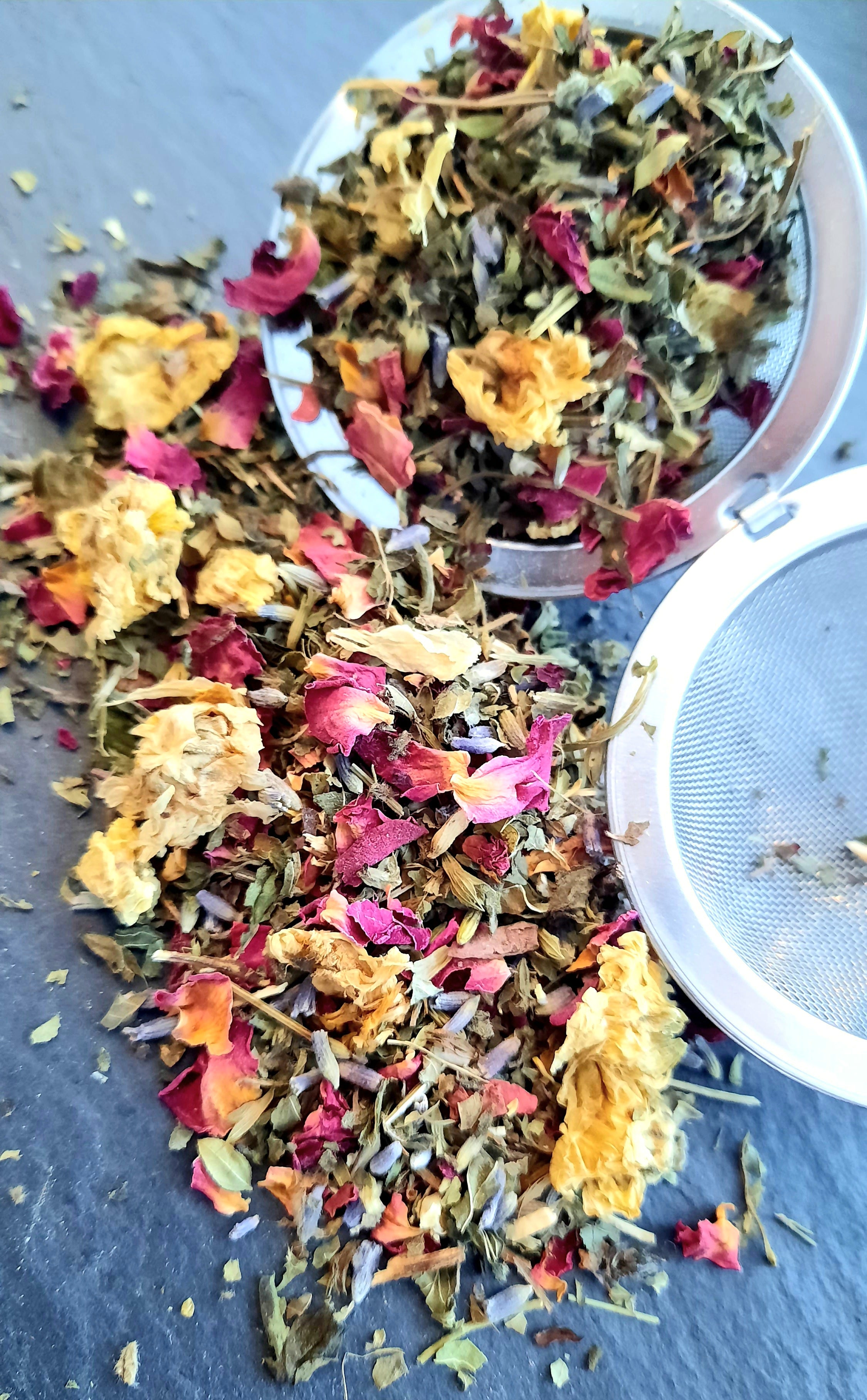menthe mélisse, lavande, rose, chrysanthème